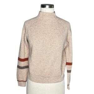 PETITE STUDIO Tan Brown Pullover Mock Neck Sweater Women's Size XXS Yak Wool